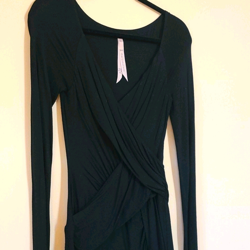 B44 Dressed black stretchy dress Sz S